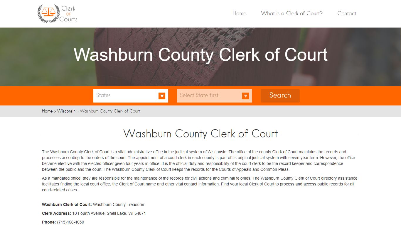 Washburn County Clerk of Court